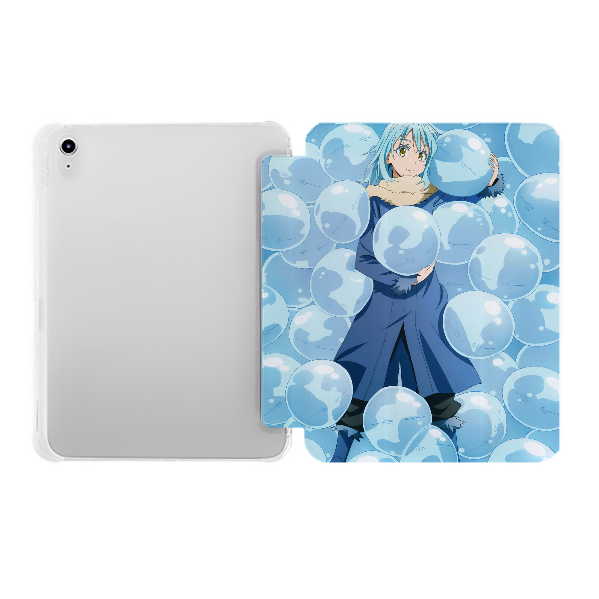 （画像用） 転スラ Regarding Reincarnated to Slime IPad ケース ペン収納付き 三つ折りスタンド PUレザー×シリコン 対応機種9.5/10.5/10.9インチ